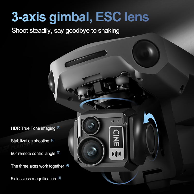 8K 3 Axis Gimbal Brushless 7.2 - Drone Rc With Screen 评论和价格