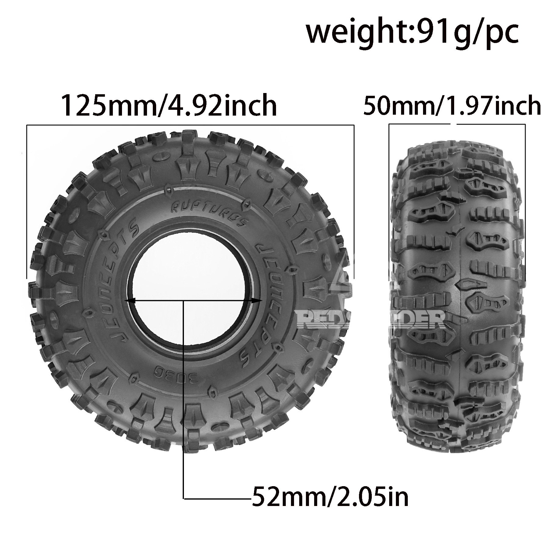 RC Crawler  Tires 4PCS OD 125m - Rc Rock Crawler 评论和价格