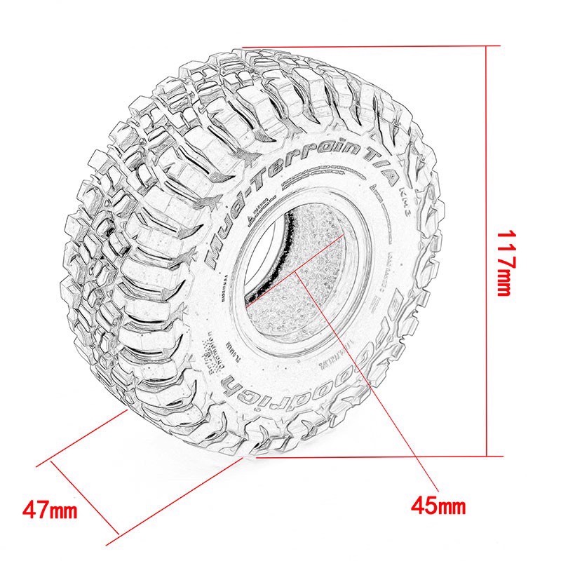 RC Car 1.9 Inch 117mm Rubber T - Rc Rock Crawler 评论和价格