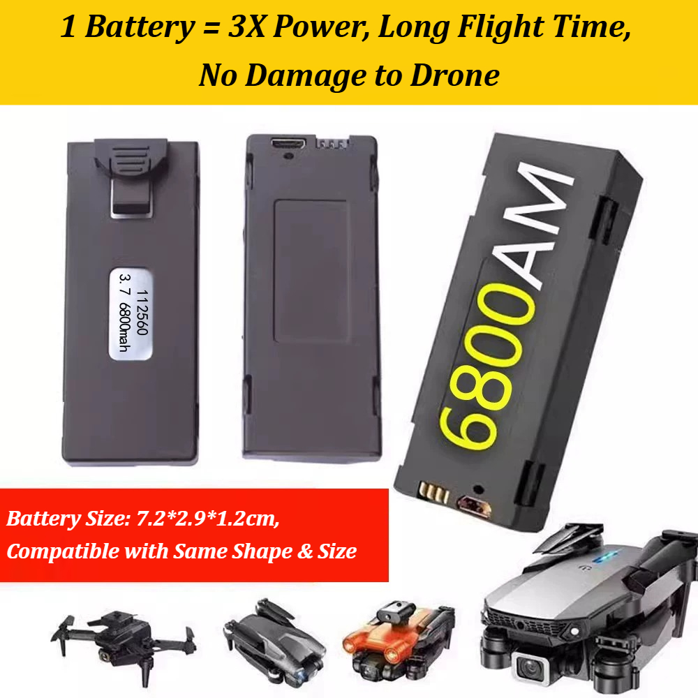 3.7V 6800mAh Spare Replacement - Drone Rc E99 评论和价格