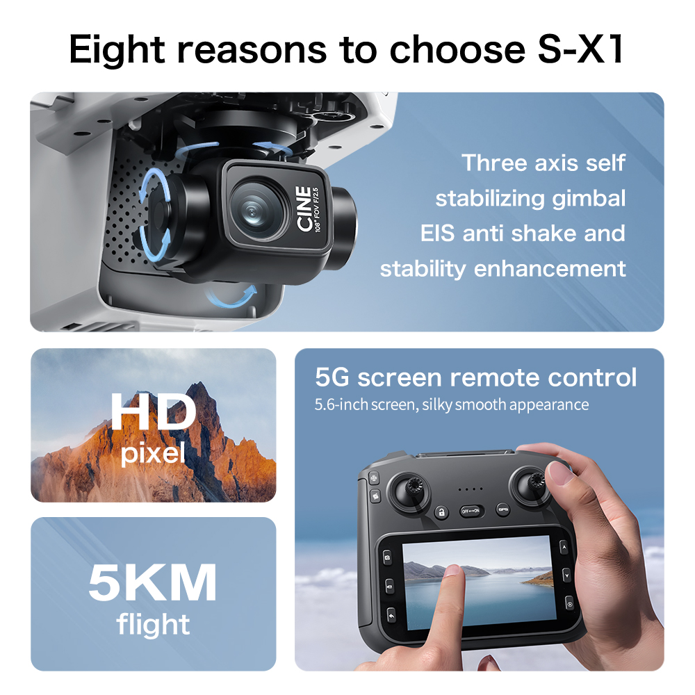 Original S-X1 Drone 8K HD Prof - Drone Rc Land 评论和价格