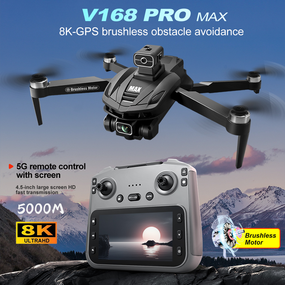 V168 PRO Max GPS Drone 8K Prof - Drone Rc With Screen 评论和价格