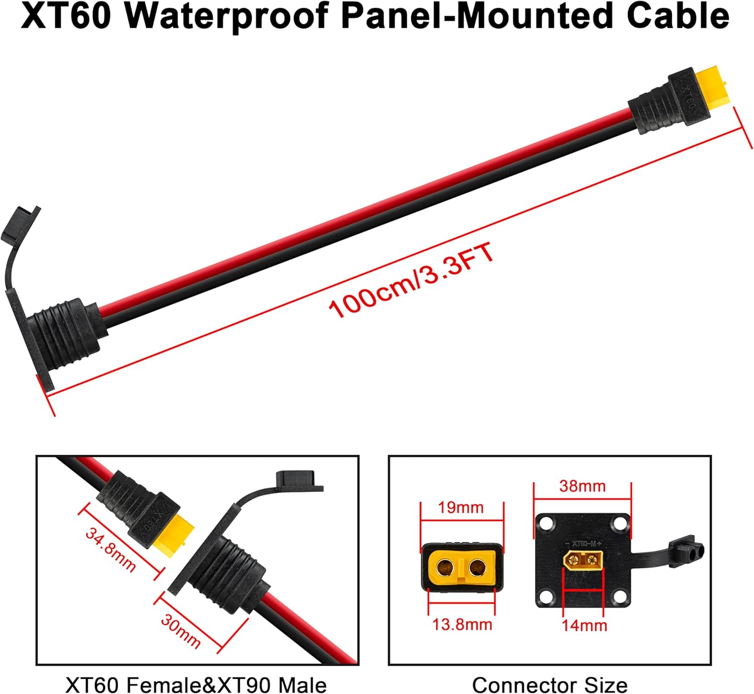 JMUYTOP 3FT 12AWG XT60 Panel M - Drone Rc Holder 评论和价格
