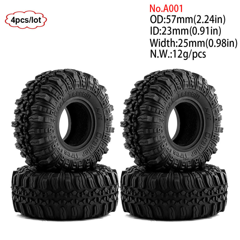 4PCS 1.0inch 57-67mm RC Crawle - Rc Rock Crawler 评论和价格