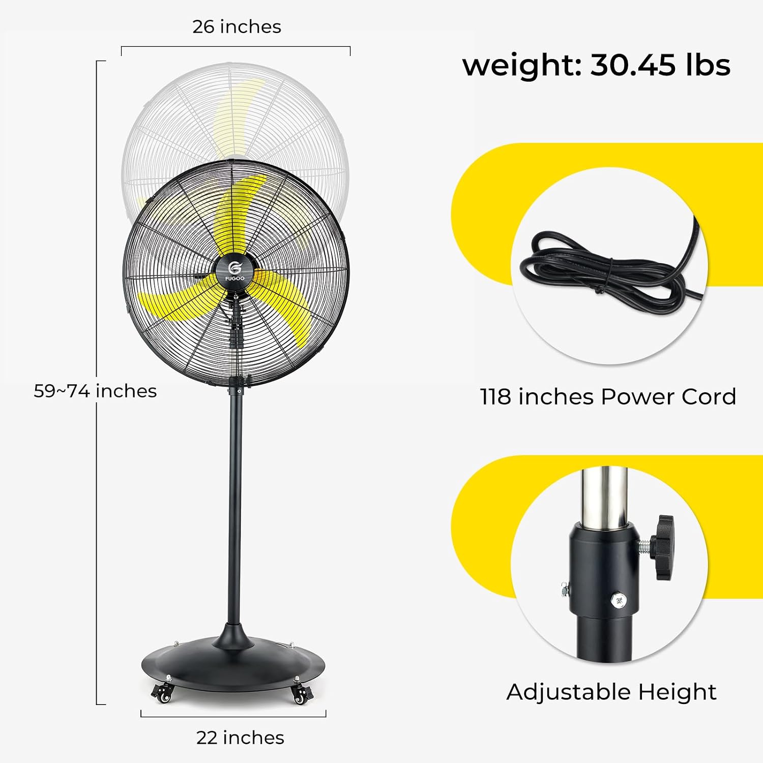 24'' Outdoor Oscillating Pedes - Brushless Motor 评论和价格