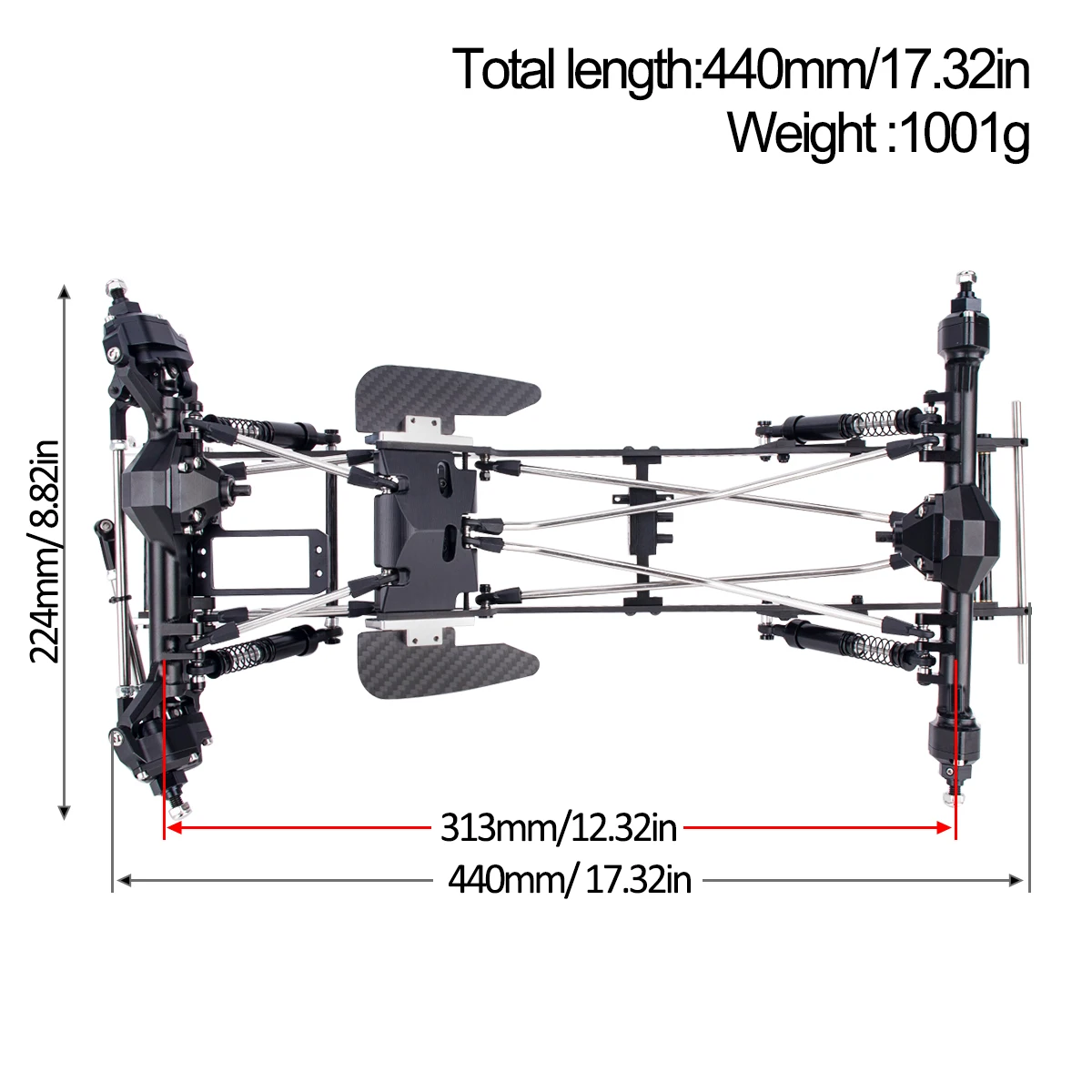 Carbon Fiber LCG Chassis Kit w - Rc Rock Crawler 评论和价格