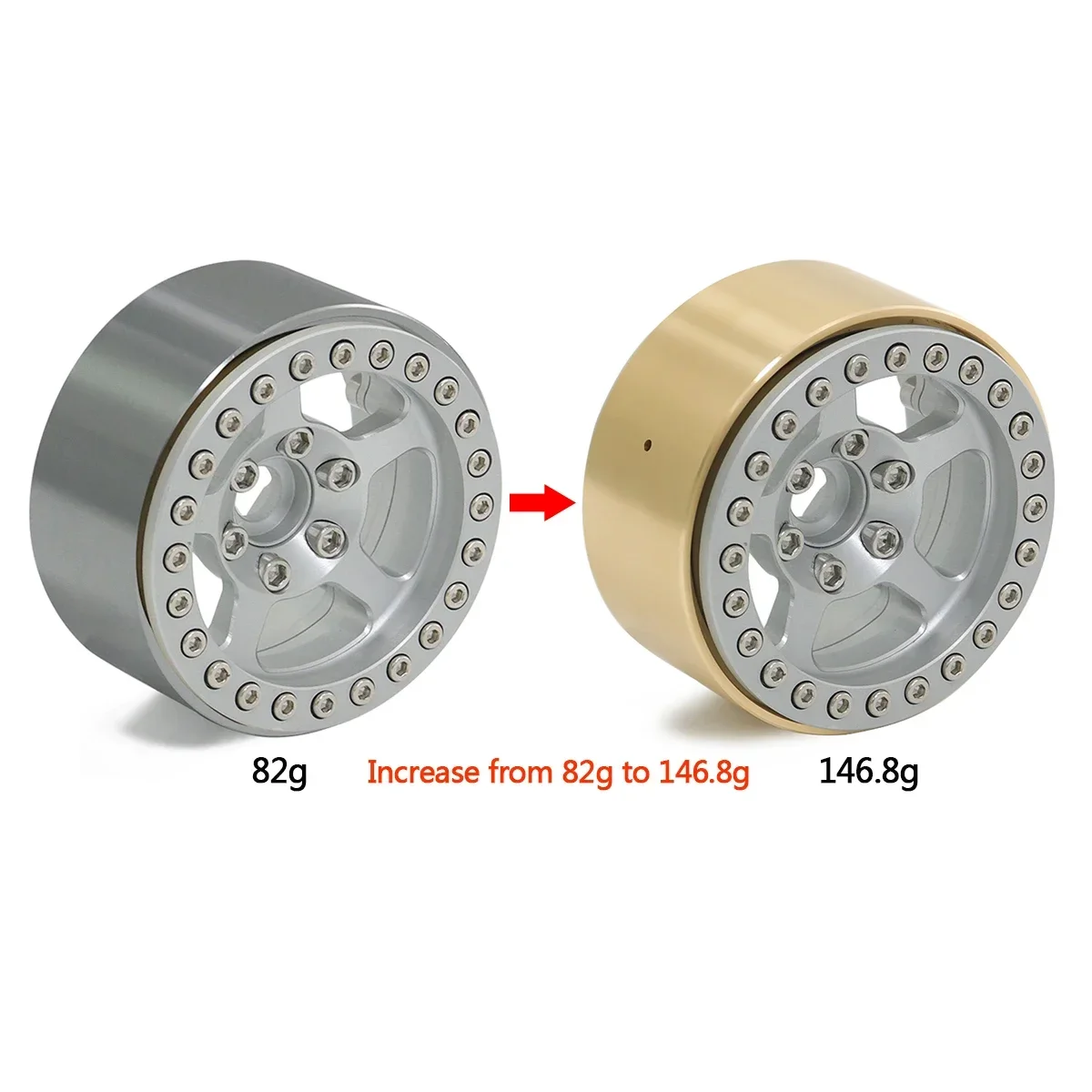95g Brass 1.9 Inch Beadlock Wh - Rc Rock Crawler 评论和价格